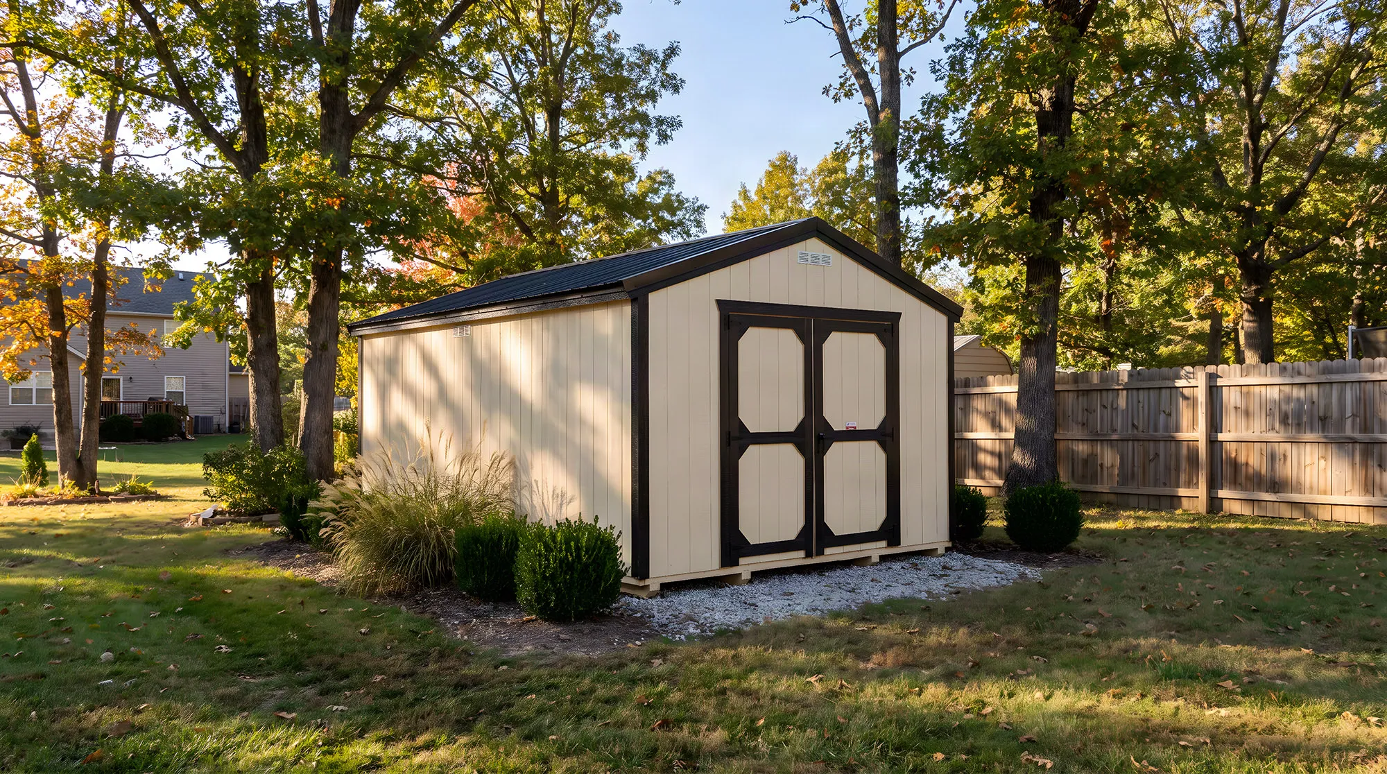 Amish-built A-line utility shed